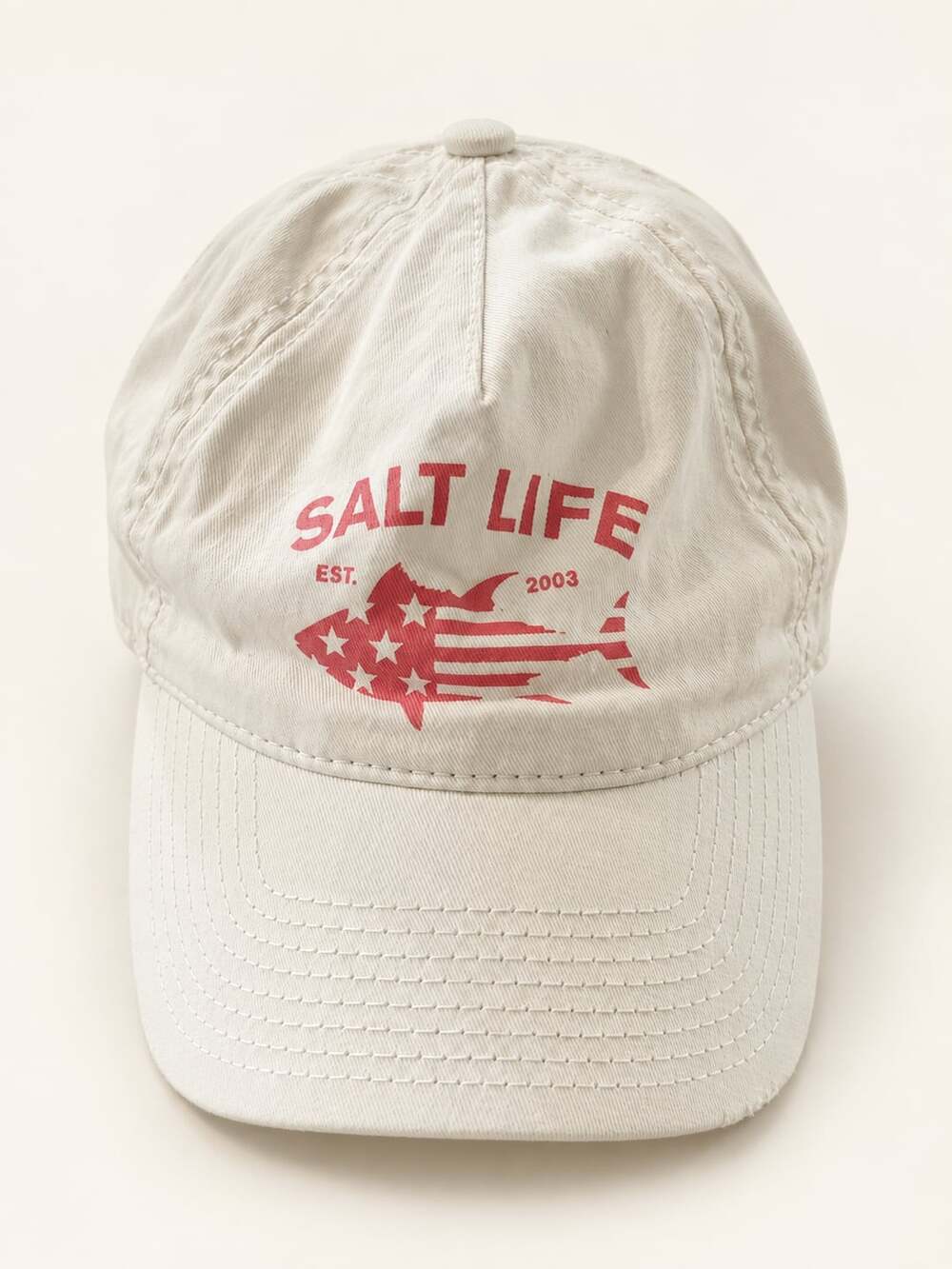 Salt Life Hat Cap White Cotton Adjustable One Size (c1)